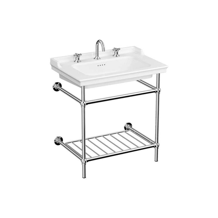 Vitra Valarte 650/800/1000mm Vanity Unit - Floor Standing Chrome Frame Stand With Basin - Unbeatable Bathrooms