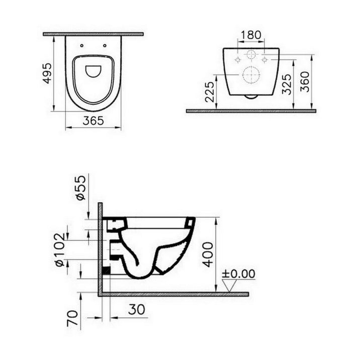 Vitra Sento Compact Wall Hung Toilet - Unbeatable Bathrooms