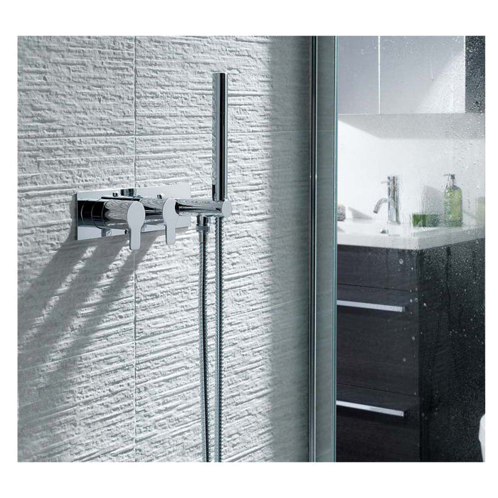 JTP Amore Thermostatic Concealed 2 Outlet 2 Controls Shower Valve with Attached Handset - Unbeatable Bathrooms