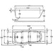 Carron Delta P Shaped Standard Left Hand Showerbath - Unbeatable Bathrooms