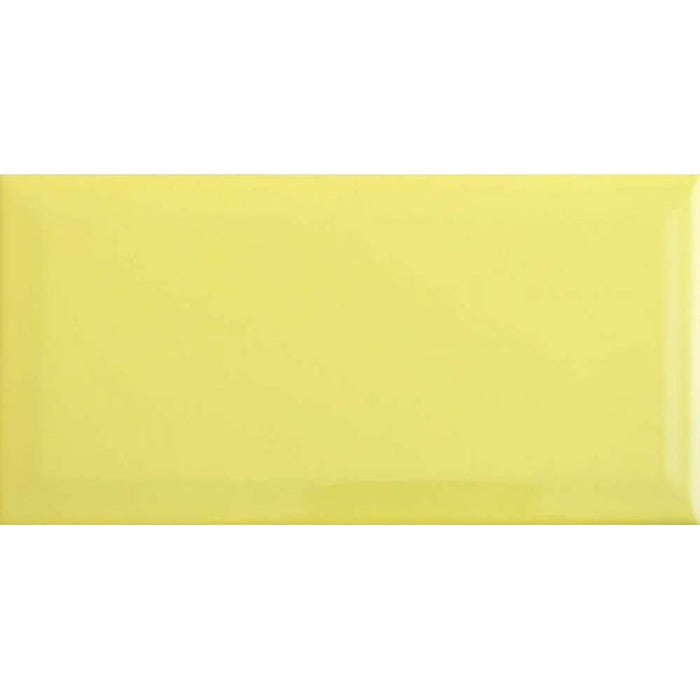 Metro 200 x 100 Bevelled Wall Tile - Limon Gloss (Per M²) - Unbeatable Bathrooms