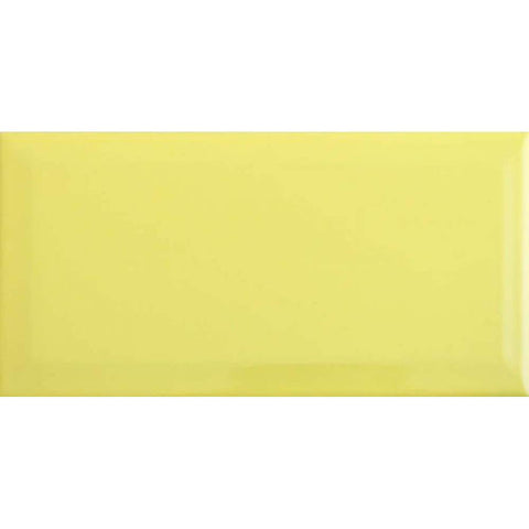 Metro 200 x 100 Bevelled Wall Tile - Limon Gloss (Per M²) - Unbeatable Bathrooms