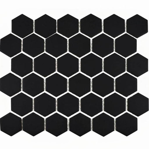 Pixel Black Hexagon Matt Tile (Per M²) - Unbeatable Bathrooms