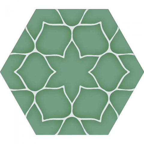 Kerala Hexagon 285 x 330mm Tile - Green (Per M²) - Unbeatable Bathrooms