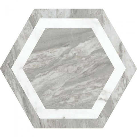 Bardiglio Hexagon Deco 285mm x 330mm Floor Tiles (Per M²) - Unbeatable Bathrooms