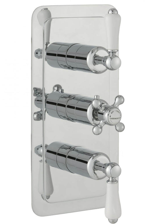 JTP Grosvenor Lever Thermo Concealed 2 Outlet Shower Valve-Vertical - Unbeatable Bathrooms