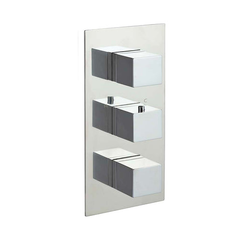 JTP Athena Thermostatic Concealed 2 Outlet 3 Controls Shower Valve - Unbeatable Bathrooms