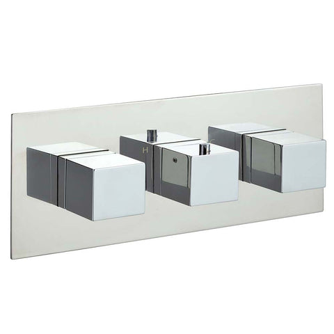 JTP Athena Thermostatic Concealed 2 Outlet 3 Controls Shower Valve Horizontal - Unbeatable Bathrooms