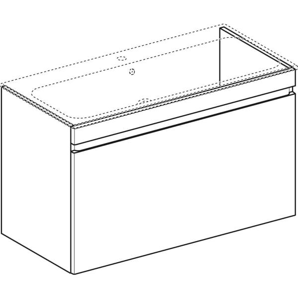 Geberit Renova Plan Cabinet For Vanity Basin, with One Drawer and One Internal Drawer - Unbeatable Bathrooms