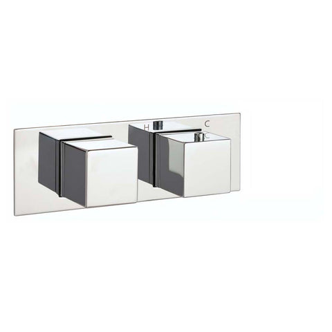 JTP Athena Slimline Horizontal Thermostatic Concealed 2 Outlet 2 Controls Shower Valve - Unbeatable Bathrooms