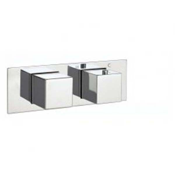 JTP Athena Slimline Horizontal Thermostatic Concealed 3 Outlet 2 Controls Shower Valve - Unbeatable Bathrooms