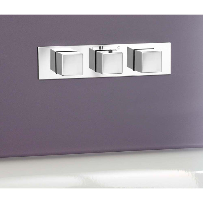 JTP Athena Slimline Thermostatic Concealed 3 Outlet 3 Controls Shower Valve Horizontal - Unbeatable Bathrooms