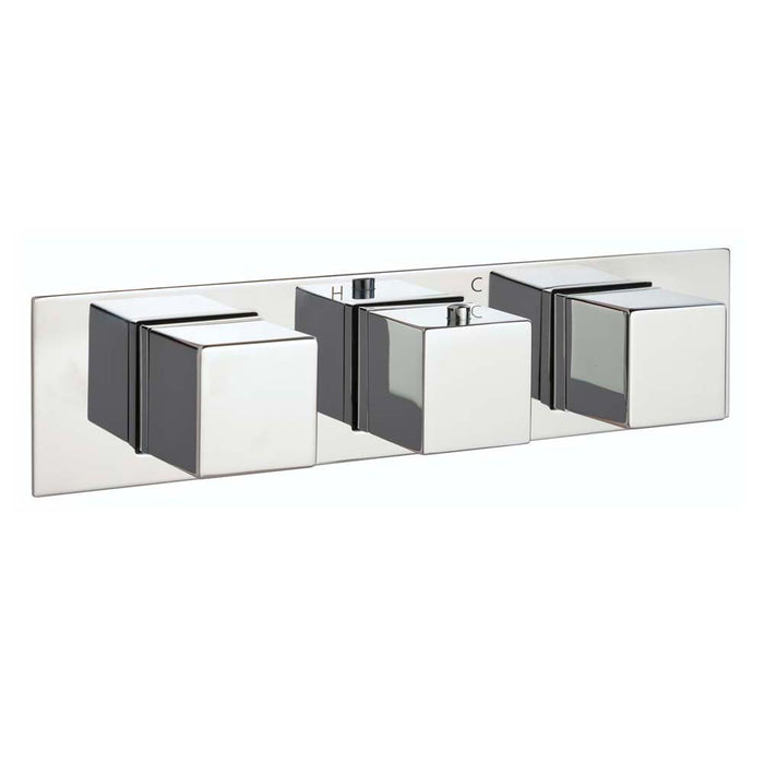 JTP Athena Slimline Thermostatic Concealed 3 Outlet 3 Controls Shower Valve Horizontal - Unbeatable Bathrooms
