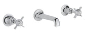JTP Grosvenor Pinch 3 Hole Wall Mounted Basin Mixer Nickel - Unbeatable Bathrooms