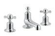 JTP Grosvenor Pinch 3 Hole Deck Mounted Basin Mixer Nickel - Unbeatable Bathrooms
