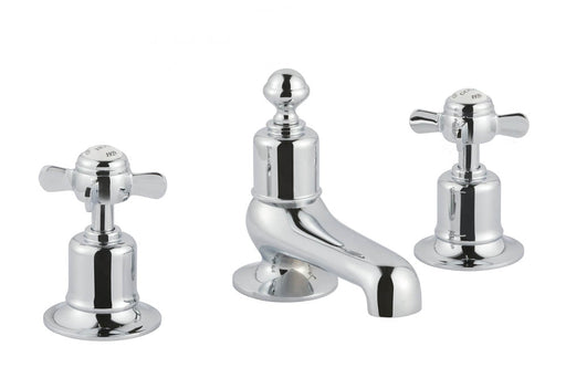 JTP Grosvenor Pinch 3 Hole Deck Mounted Basin Mixer Nickel - Unbeatable Bathrooms