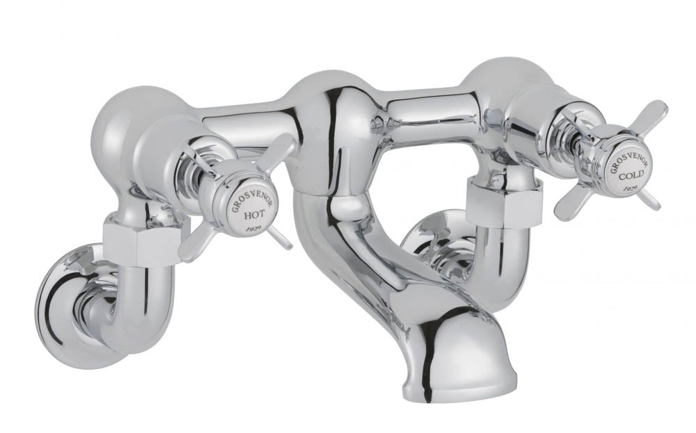 JTP Grosvenor Pinch Wall Mounted Bath Filler Nickel - Unbeatable Bathrooms