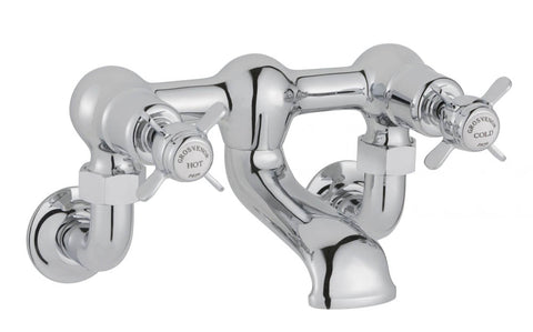 JTP Grosvenor Pinch Wall Mounted Bath Filler Nickel - Unbeatable Bathrooms
