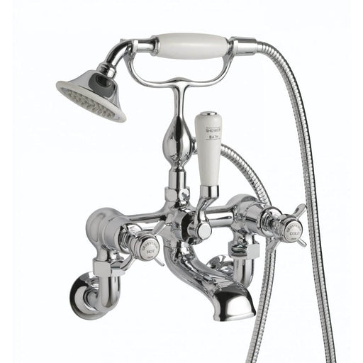 JTP Grosvenor Pinch 2 Hole Wall Mounted Bath Shower Mixer Tap - Unbeatable Bathrooms