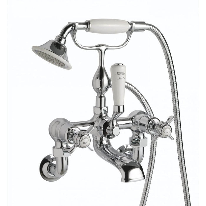 JTP Grosvenor Pinch 2 Hole Wall Mounted Bath Shower Mixer Tap - Unbeatable Bathrooms