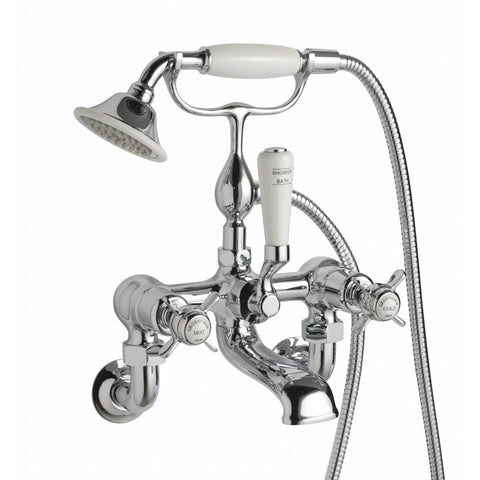 JTP Grosvenor Pinch 2 Hole Wall Mounted Bath Shower Mixer Tap - Unbeatable Bathrooms