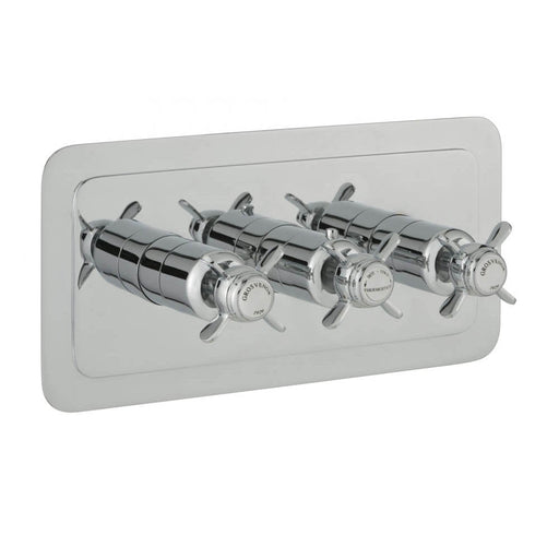 JTP Grosvenor Pinch Thermostatic Concealed 3 Outlet 3 Controls Shower Valve Horizontal - Unbeatable Bathrooms