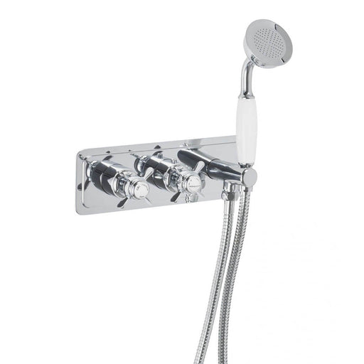 JTP Grosvenor Pinch Thermostatic Concealed 2 Outlet 2 Controls Shower Valve & Handset - Unbeatable Bathrooms