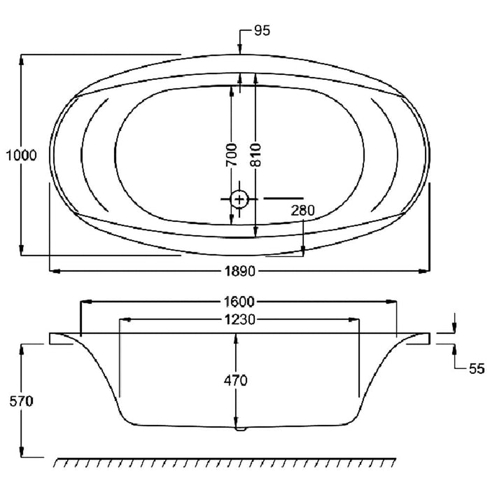 Carron Celsius 1700mm x 900mm Carronite Shower Bath - Unbeatable Bathrooms