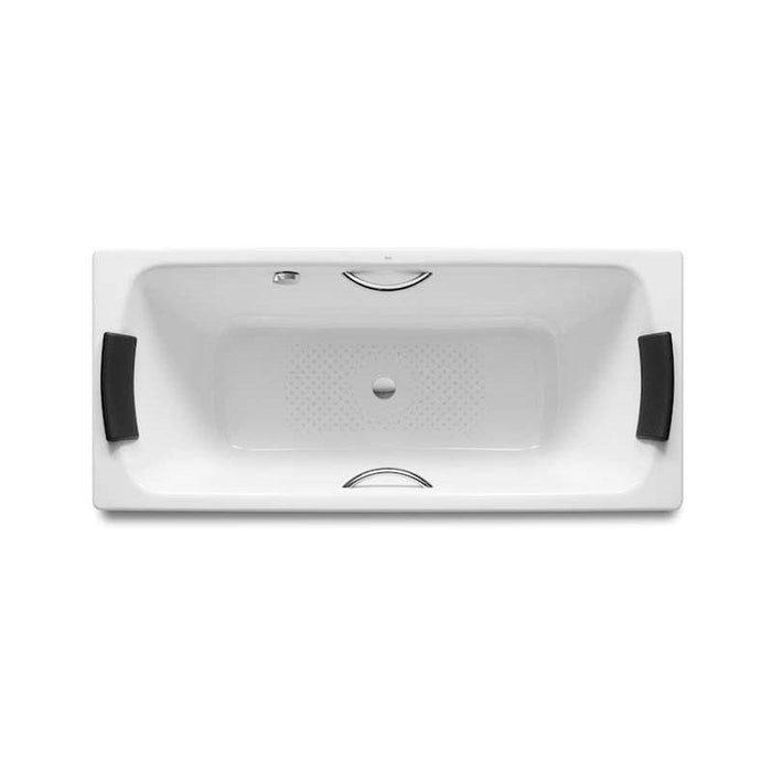 Roca Lun Plus Double Ended Bath With Headrest & Bath Grips , Anti-Slip & Grip Holes 0TH - Unbeatable Bathrooms