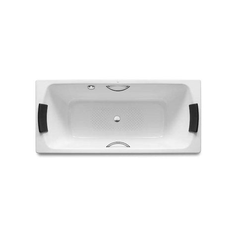 Roca Lun Plus Double Ended Bath With Headrest & Bath Grips , Anti-Slip & Grip Holes 0TH - Unbeatable Bathrooms