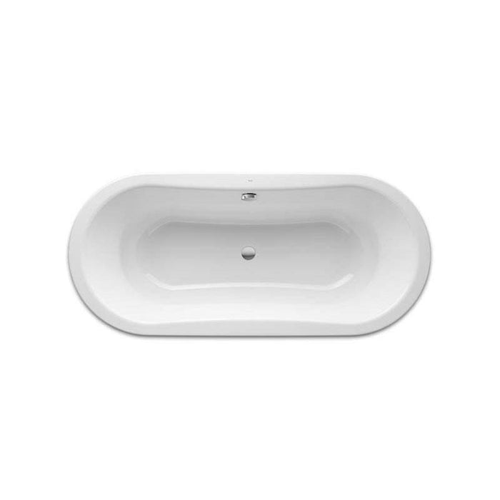 Roca Duo Plus 1660 x 620mm Oval Steel Freestanding Bath (3mm Steel Sheet) - Unbeatable Bathrooms