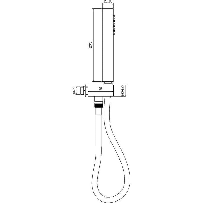 Hudson Reed Square Outlet Elbow, Parking Bracket, Flex And Handset - Unbeatable Bathrooms
