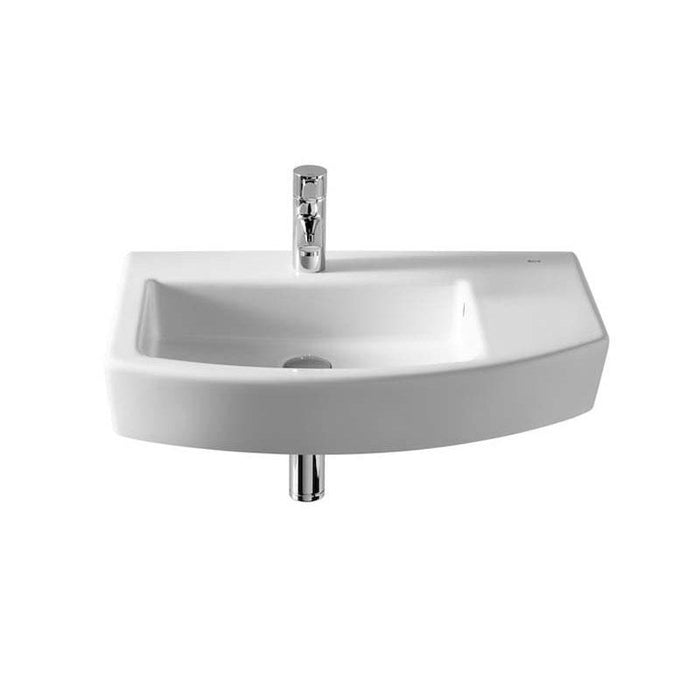 Roca Hall 650mm 1TH Asymmetrical Basin with Shelf - Unbeatable Bathrooms