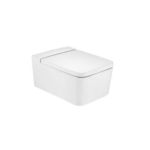 Roca Inspira Square Vitreous China Rimless Wall-Hung Toilet with Horizontal Outlet - Unbeatable Bathrooms