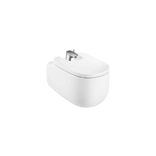 Roca Beyond Vitreous China Wall-Hung Bidet with Holes for Cover - Unbeatable Bathrooms