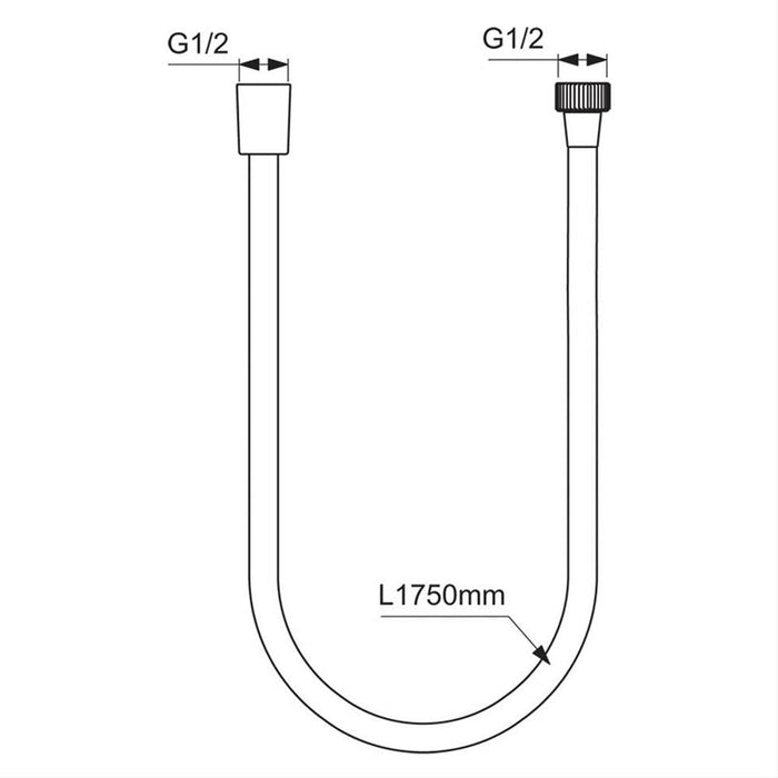 Ideal Standard Idealrain 1750mm Smooth Shower Hose - Unbeatable Bathrooms