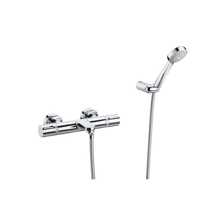 Roca T-1000 Thermostatic Wall-Mounted Bath-Shower Mixer with Diverter-Flow Regulator, Handshower, 1.70 M Flexible Hose and Wall Bracket - Unbeatable Bathrooms