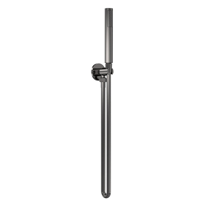 Nuie Round Shower Handset with Outlet Elbow, Parking Bracket & Flex - Unbeatable Bathrooms