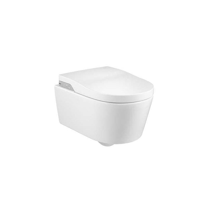 Roca Inspira In-Wash&reg; Vitreous China Rimless Wall-Hung Smart Toilet with Horizontal Outlet. - Unbeatable Bathrooms