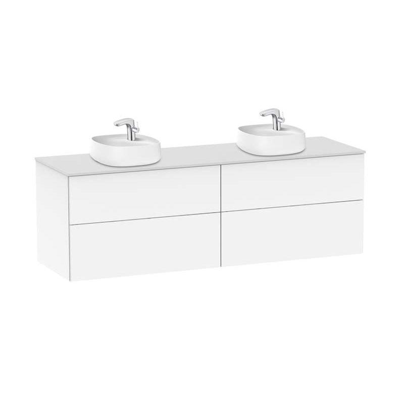 Roca Beyond 1600mm Double Vanity Unit - Wall Hung 4 Drawer Unit with C