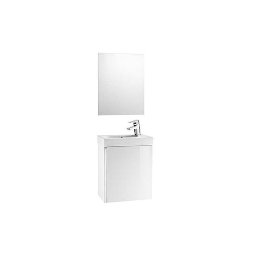 Roca Mini 450mm Vanity Unit - Wall Hung 1 Door Unit with Mirror - Unbeatable Bathrooms