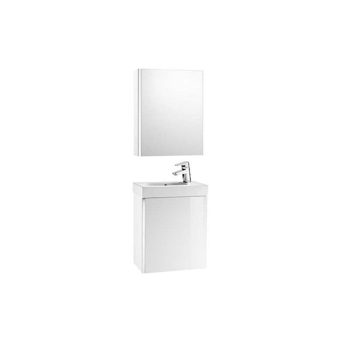 Roca Mini 450mm Vanity Unit - Wall Hung 1 Door Unit with Mirrored Cabinet - Unbeatable Bathrooms