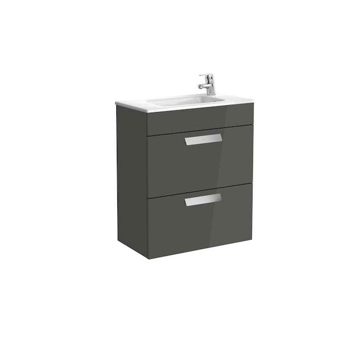 Roca Debba Unik 5/6/800mm Compact Vanity Unit - Wall Hung 2 Drawer Unit - Unbeatable Bathrooms
