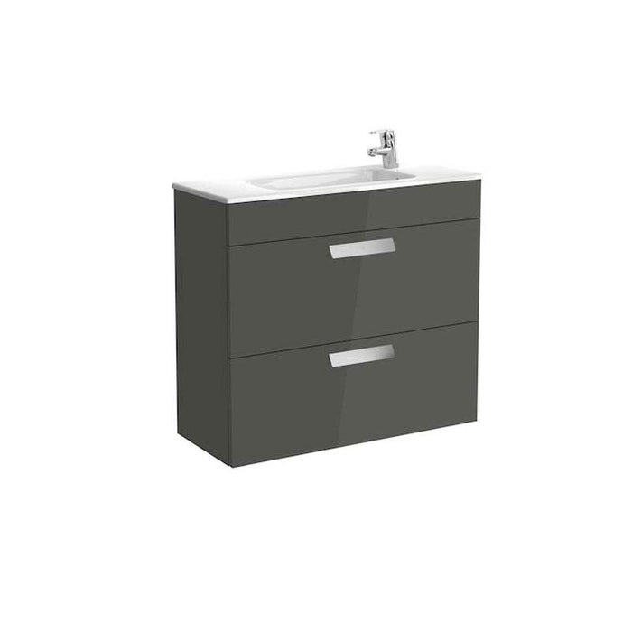 Roca Debba Unik 5/6/800mm Compact Vanity Unit - Wall Hung 2 Drawer Unit - Unbeatable Bathrooms