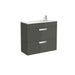 Roca Debba Unik 5/6/800mm Compact Vanity Unit - Wall Hung 2 Drawer Unit - Unbeatable Bathrooms