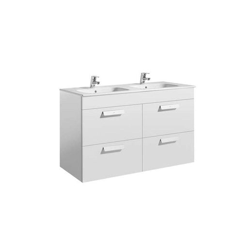 Roca Debba Unik 1200mm Double Vanity Unit - Wall Hung 4 Drawer Unit with Basin - Unbeatable Bathrooms