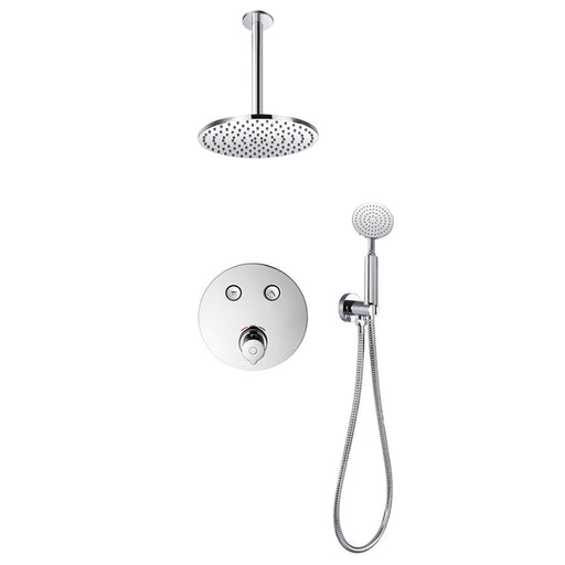 Flova Allore 2-Outlet Goclick Flow Control Thermostatic Shower Pack with Rainshower and Handshower Kit - Unbeatable Bathrooms