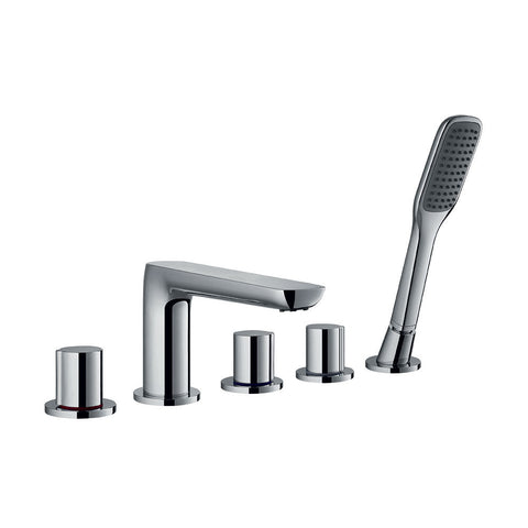 Flova Allore 5-Hole Bath and Shower Mixer with Shower Set - Unbeatable Bathrooms