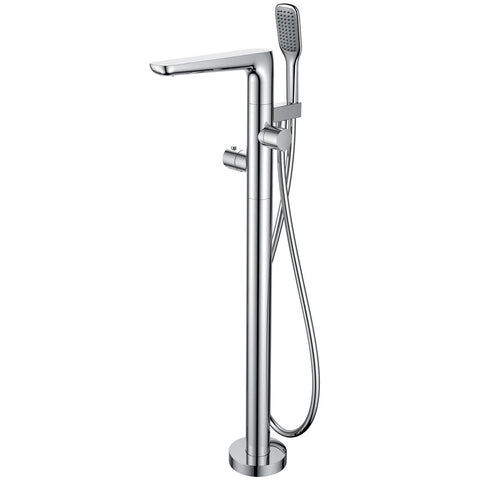 Flova Allore Thermostatic Floor Standing Bath and Shower Mixer with Shower Set - Unbeatable Bathrooms