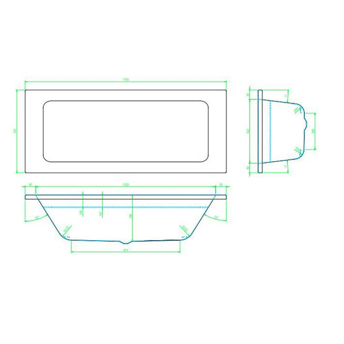 The White Space Aluna Reinforced 17/1800mm Double Ended Bath - Unbeatable Bathrooms